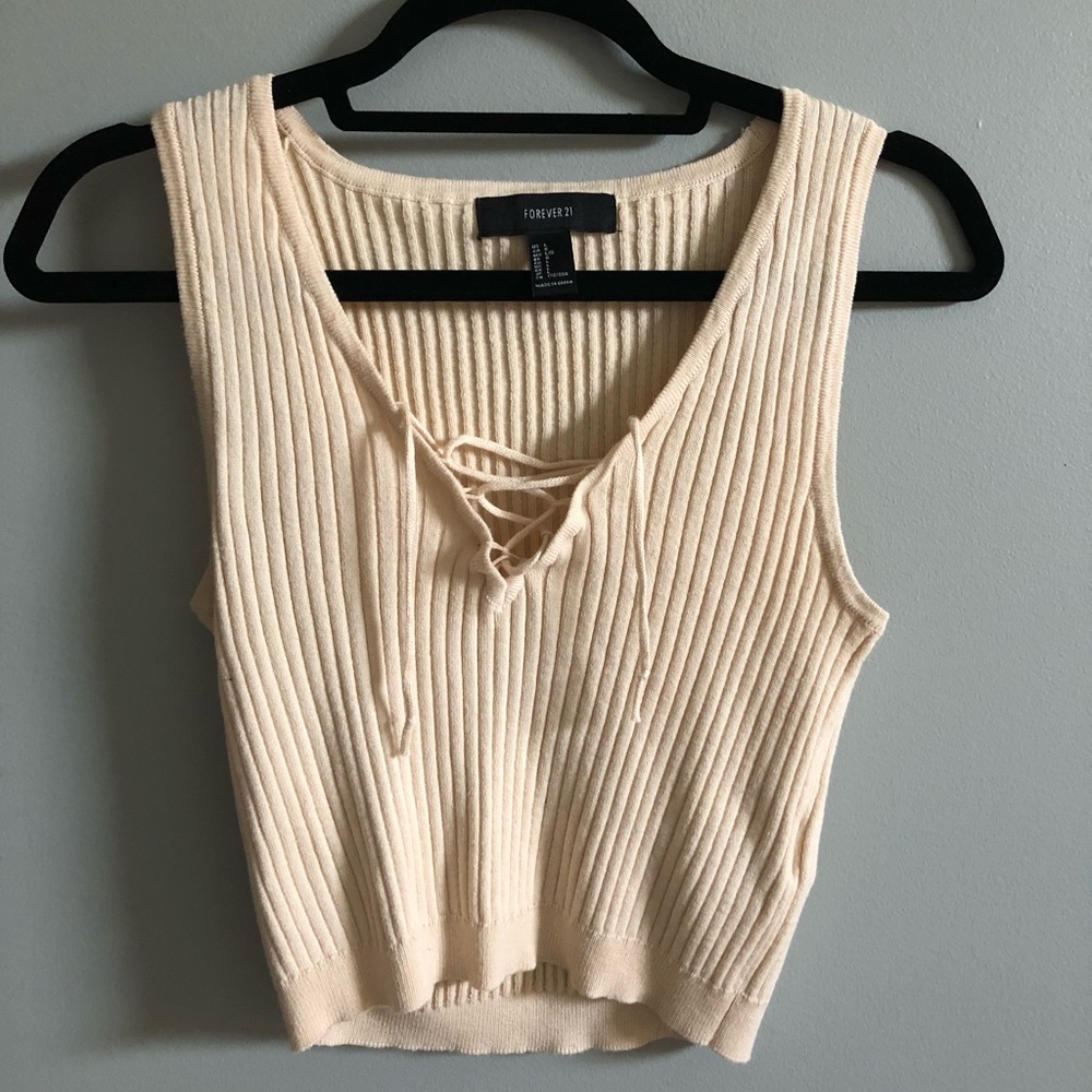 Cream sweater crop top